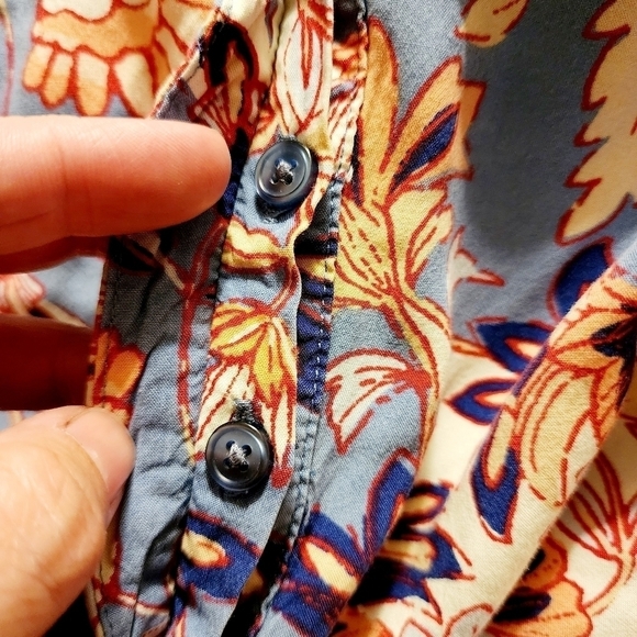 Old Navy Long Sleeve Blue Floral Romper w/ Pockets Women's Medium M Tie Waist - Picture 10 of 13